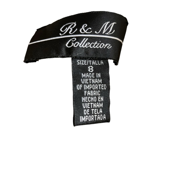 Women's R & M Collection Maxi Dress Size 8 White/Black Floral Special Occasion - Picture 9 of 9